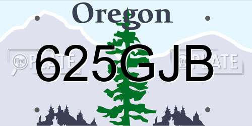625GJB Oregon License Plate