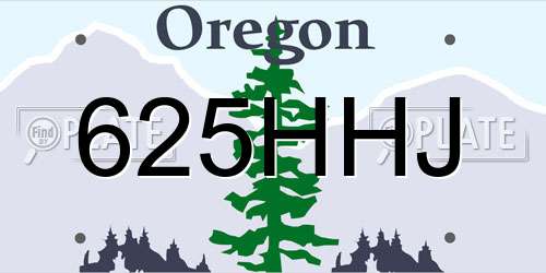 625HHJ Oregon License Plate