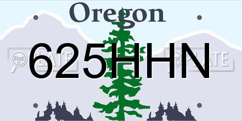 625HHN Oregon License Plate