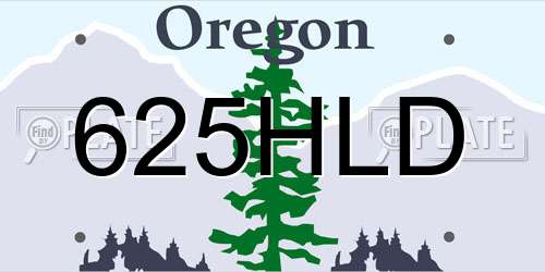 625HLD Oregon License Plate