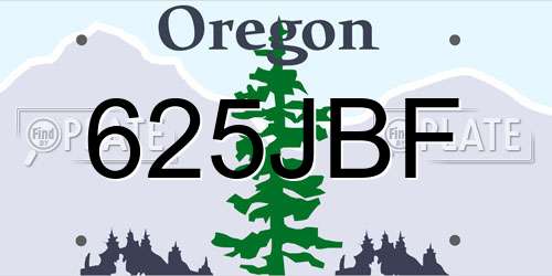 625JBF Oregon License Plate