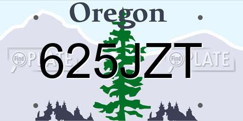 625JZT Oregon License Plate