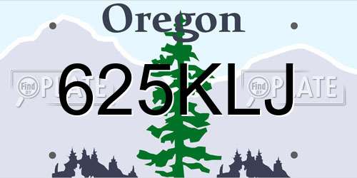 625KLJ Oregon License Plate