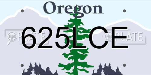 625LCE Oregon License Plate