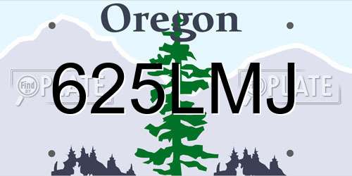 625LMJ Oregon License Plate