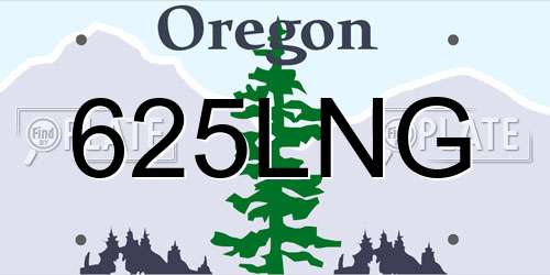 625LNG Oregon License Plate