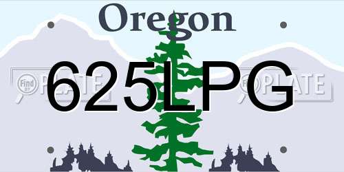 625LPG Oregon License Plate