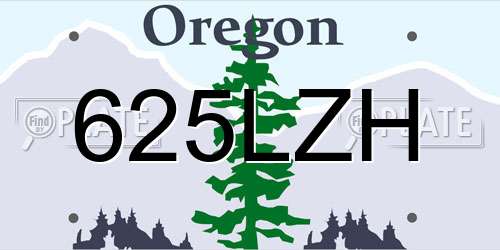 625LZH Oregon License Plate