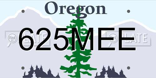 625MEE Oregon License Plate