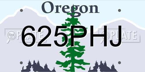 625PHJ Oregon License Plate
