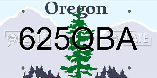 625QBA Oregon License Plate