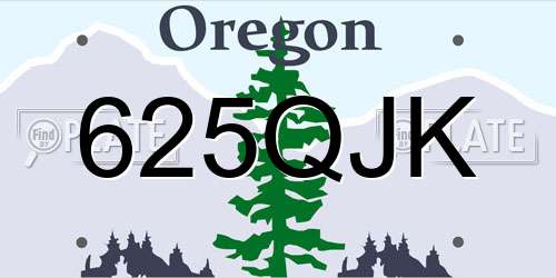 625QJK Oregon License Plate