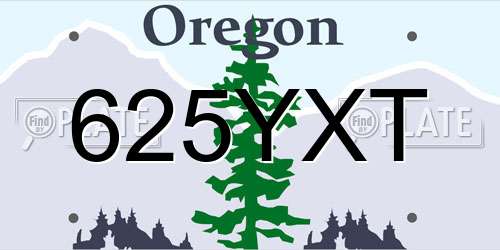 625YXT Oregon License Plate