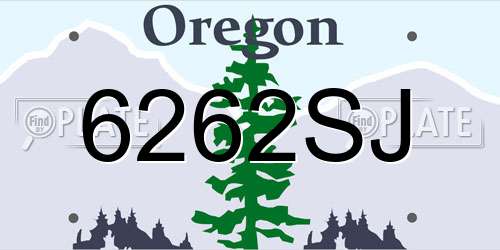 6262SJ Oregon License Plate