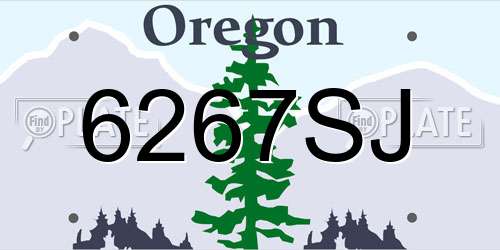 6267SJ Oregon License Plate