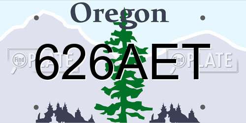 626AET Oregon License Plate
