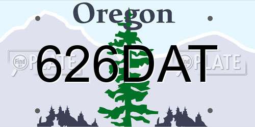 626DAT Oregon License Plate