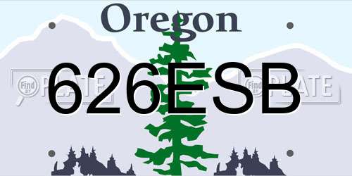 626ESB Oregon License Plate