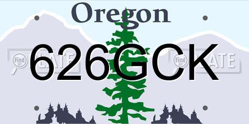 626GCK Oregon License Plate