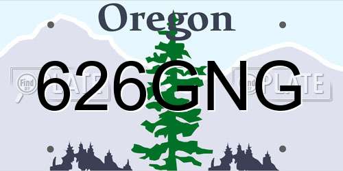 626GNG Oregon License Plate