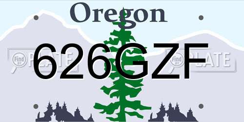 626GZF Oregon License Plate