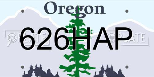 626HAP Oregon License Plate