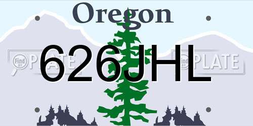 626JHL Oregon License Plate