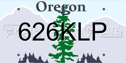 626KLP Oregon License Plate