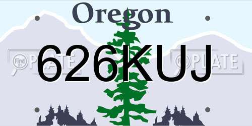 626KUJ Oregon License Plate