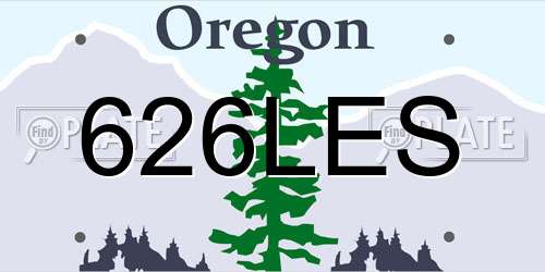 626LES Oregon License Plate
