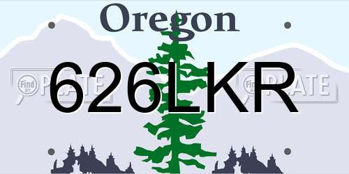 626LKR Oregon License Plate