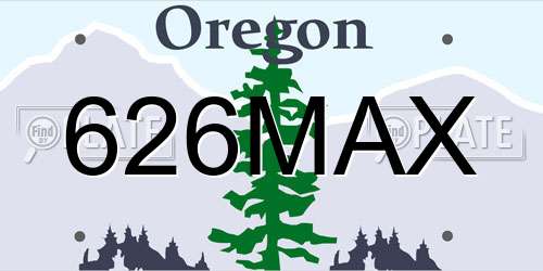 626MAX Oregon License Plate
