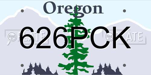 626PCK Oregon License Plate