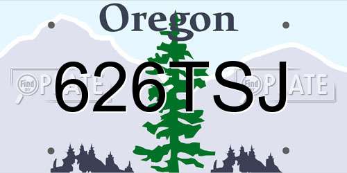 626TSJ Oregon License Plate
