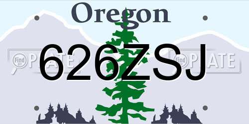 626ZSJ Oregon License Plate