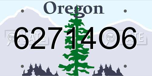 62714O6 Oregon License Plate