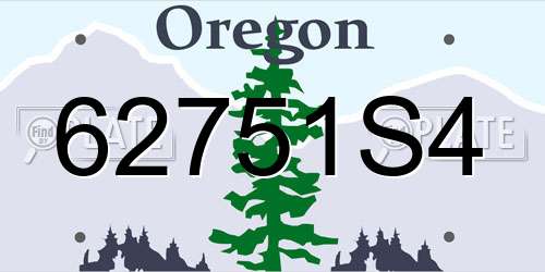 62751S4 Oregon License Plate