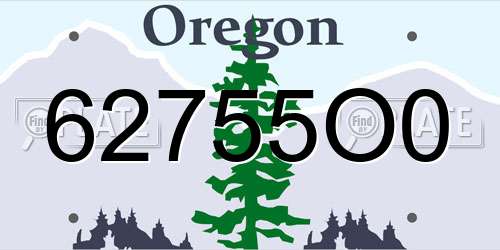 62755O0 Oregon License Plate