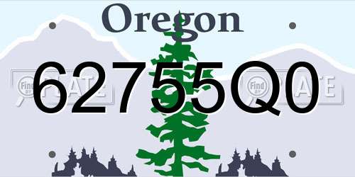 62755Q0 Oregon License Plate