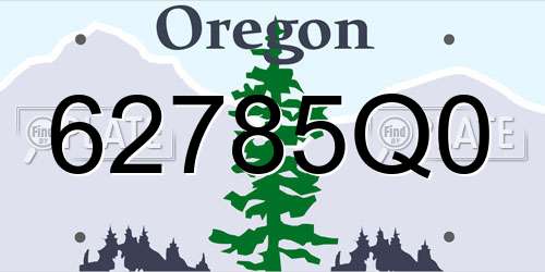 62785Q0 Oregon License Plate