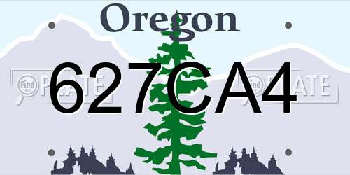 627CA4 Oregon License Plate