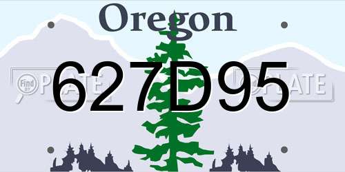 627D95 Oregon License Plate