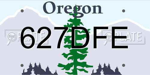 627DFE Oregon License Plate