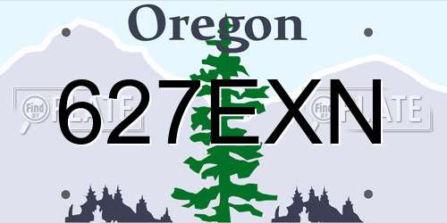 627EXN Oregon License Plate