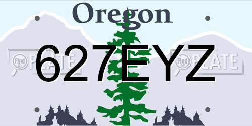 627EYZ Oregon License Plate