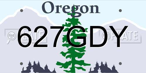 627GDY Oregon License Plate