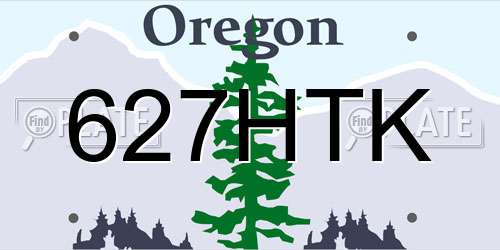 627HTK Oregon License Plate