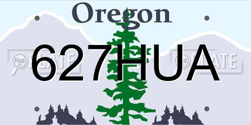 627HUA Oregon License Plate