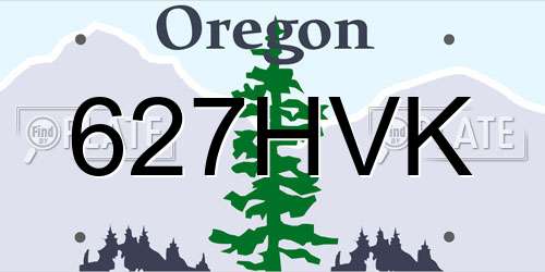 627HVK Oregon License Plate