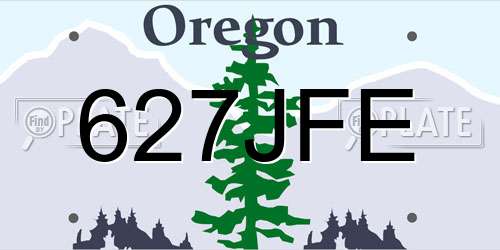 627JFE Oregon License Plate